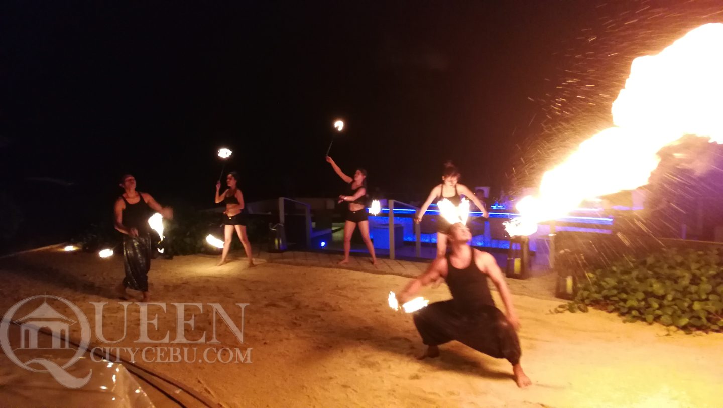 Fire dance performance at Crimson Resort