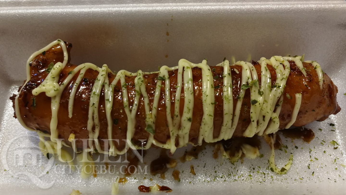 Meat Wrapped Japanese Rice Served with Japanese Mayo