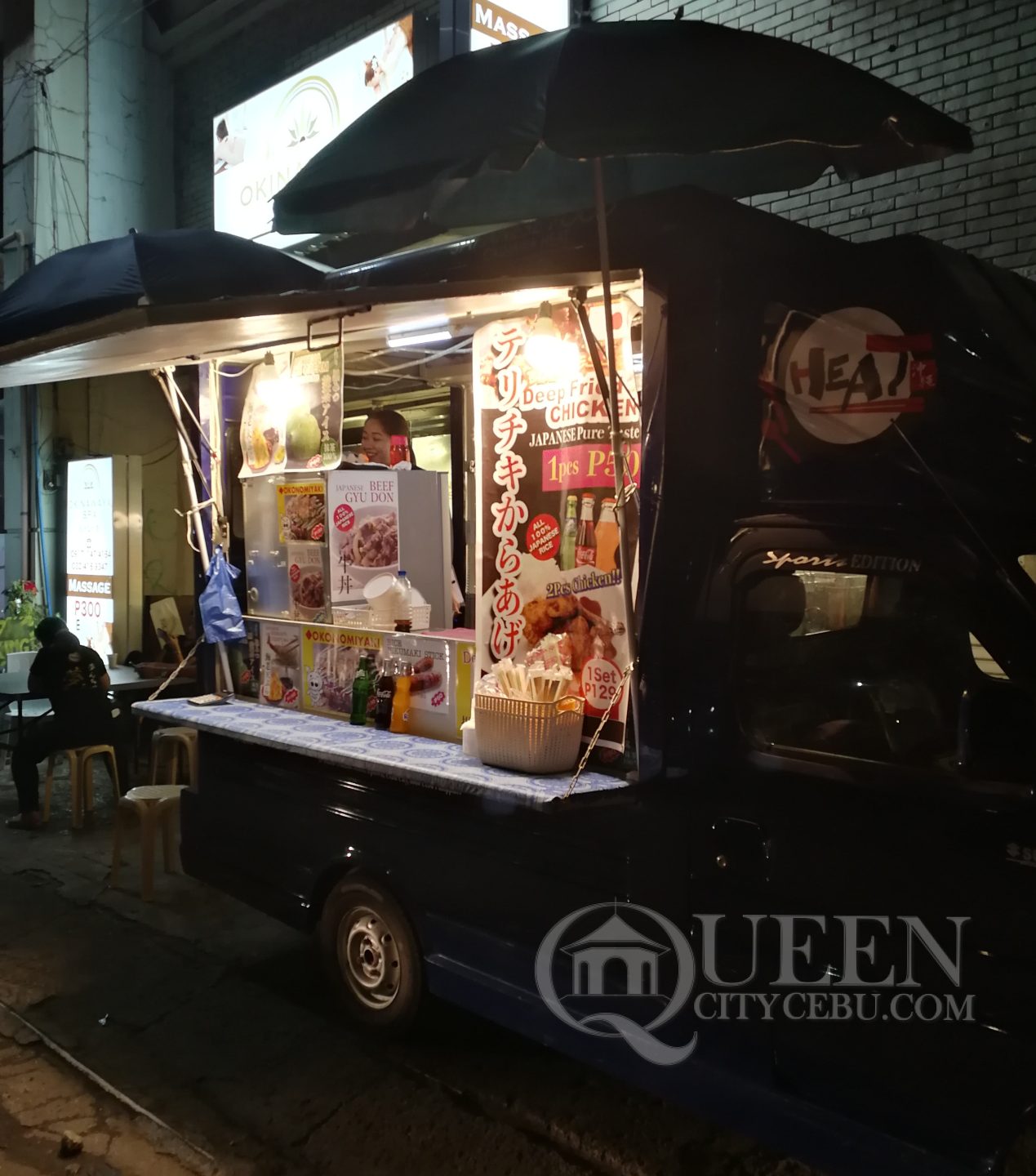Okinawa Heat Japanese Food Truck Parked infront of Okinawa Spa