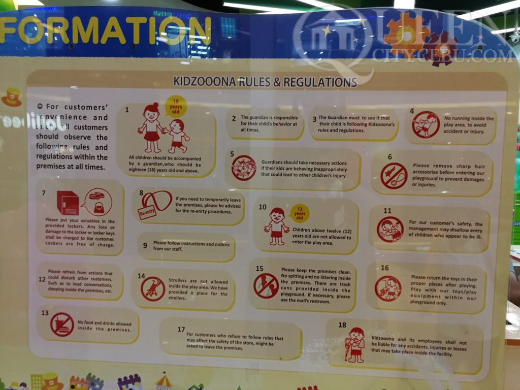 kidzoona rules and regulations