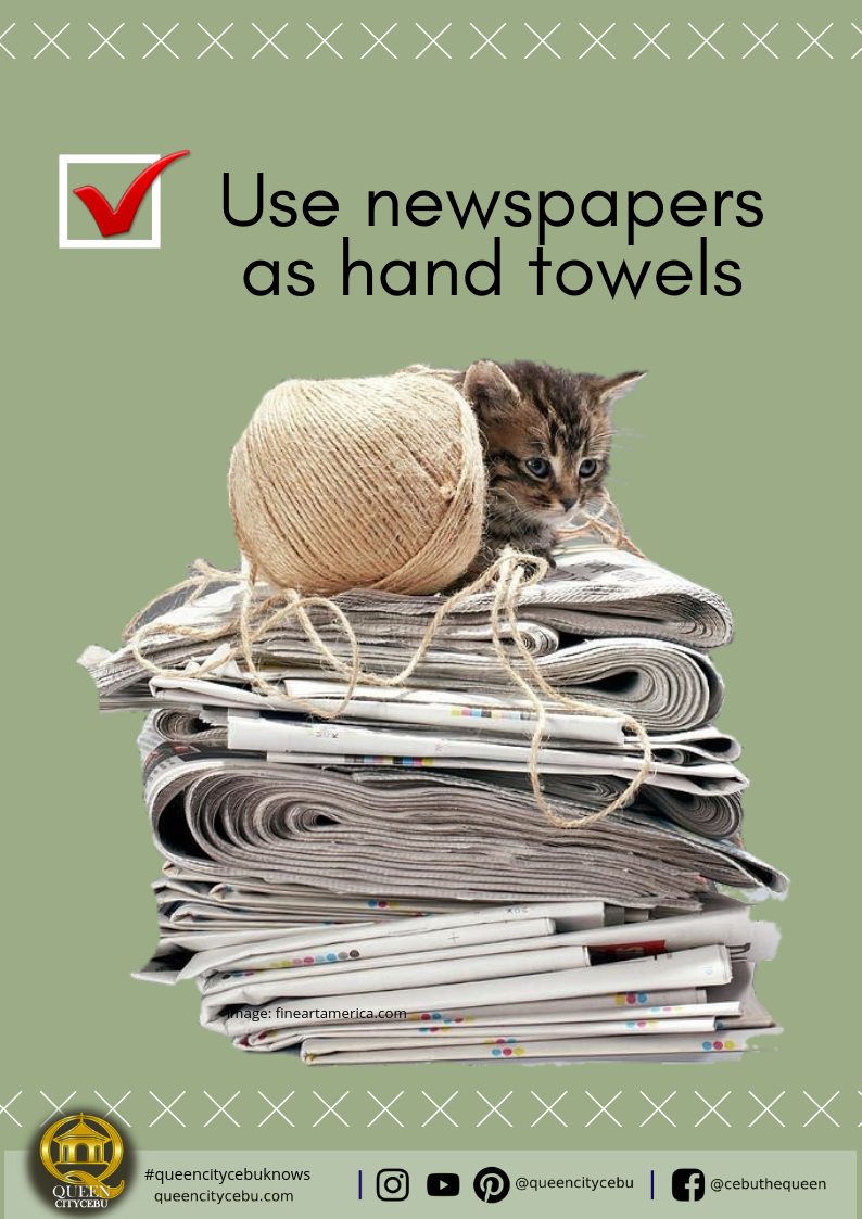 Only use the newspapers as hand towels. The kitten is your charm the whole camping adventure. Hehe