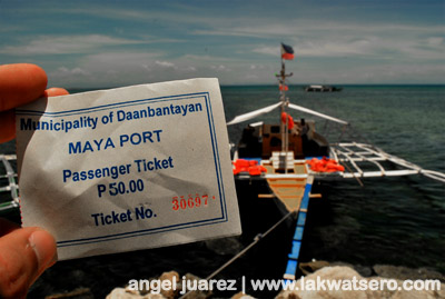 Ticket from Maya port to Malapascua Island. Photo from lakwatsero.com