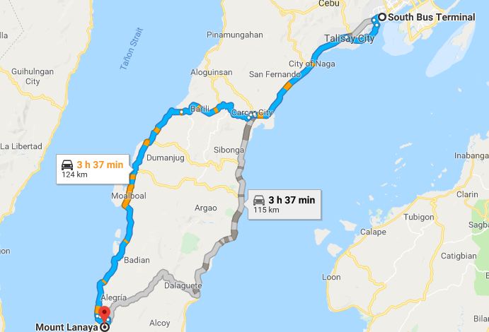 Map to Mt. Lanaya