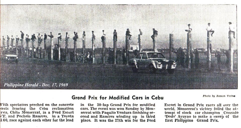 The First Philippine Grand Prix held in Cebu on December 17, 1969. Photo by Ramon Vecina. 