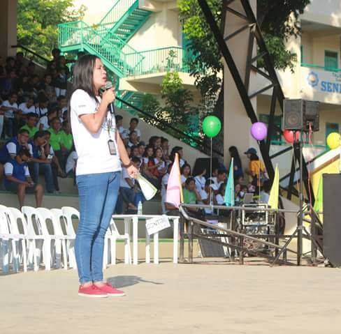 Grace Bacus delivering a speech. From https://www.facebook.com/gracey.bacus