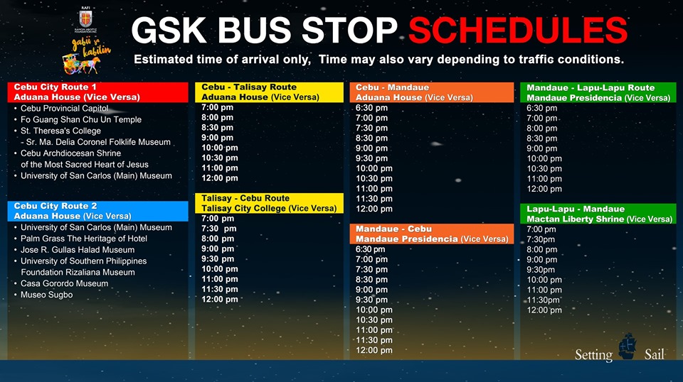Gabii Sa Kabilin 2019 Bus Stop Schedule