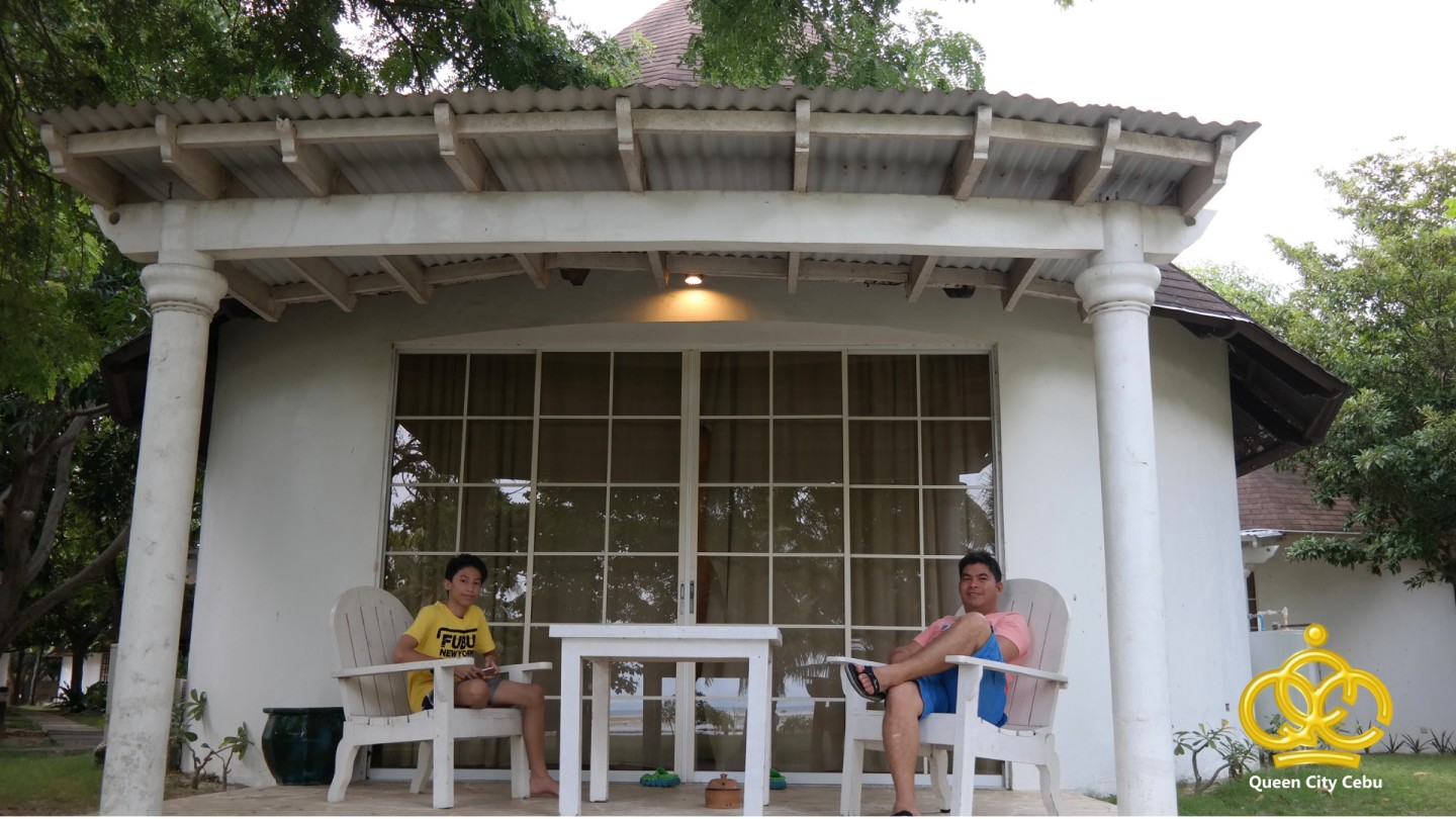 This is the porch of their oceantfront villa.